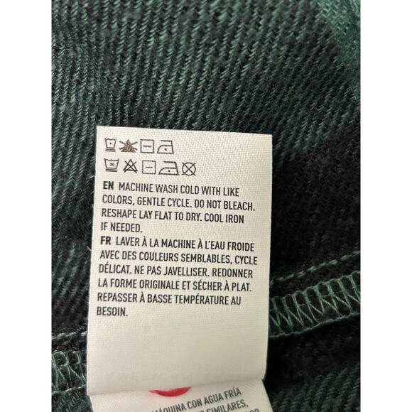 NWT American Eagle Baby Doll Cut Green Buffalo Check Long Sleeve Flannel Top - Picture 5 of 11